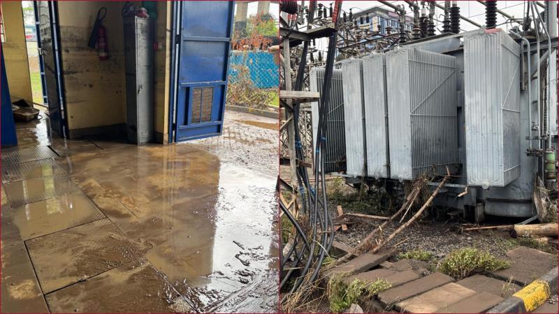 Kenya Power's South C substation was submerged by floods.
